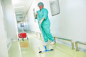 cleaning hospital floors